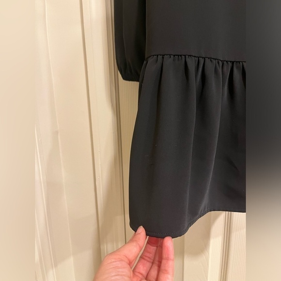 Express black embroidered floral flounce dress size small - Picture 8 of 9